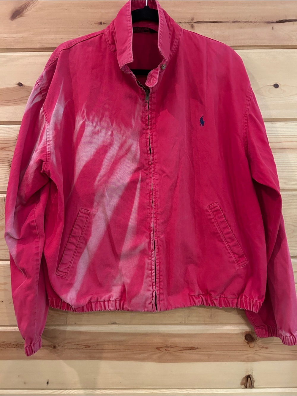 Ralph Lauren Men’s Cotton Vintage Distressed Zip-Front Bomber Jacket, Size L